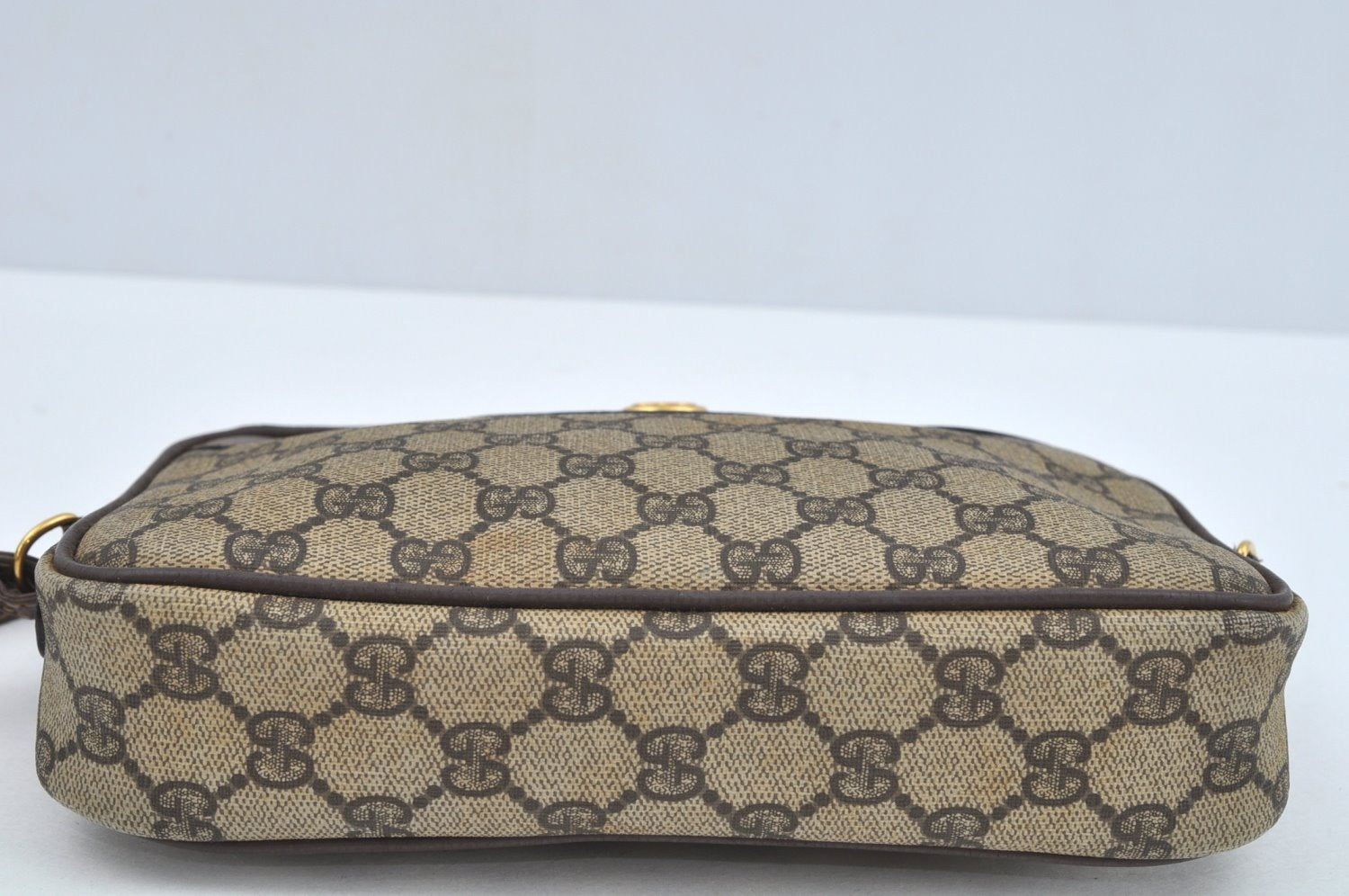 Authentic GUCCI GG Shoulder Cross Body Bag PVC Leather Brown L0265