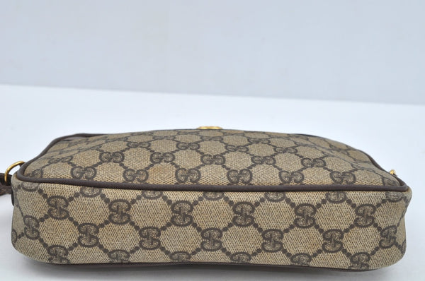 Authentic GUCCI GG Shoulder Cross Body Bag PVC Leather Brown L0265