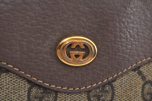Authentic GUCCI GG Shoulder Cross Body Bag PVC Leather Brown L0265