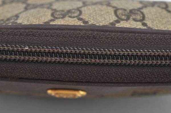 Authentic GUCCI GG Shoulder Cross Body Bag PVC Leather Brown L0265