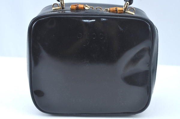 Authentic GUCCI Bamboo 2way Hand Shoulder Bag Leather Black Junk L0266