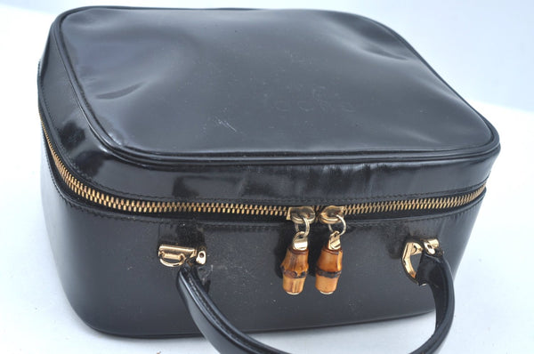 Authentic GUCCI Bamboo 2way Hand Shoulder Bag Leather Black Junk L0266