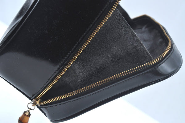 Authentic GUCCI Bamboo 2way Hand Shoulder Bag Leather Black Junk L0266