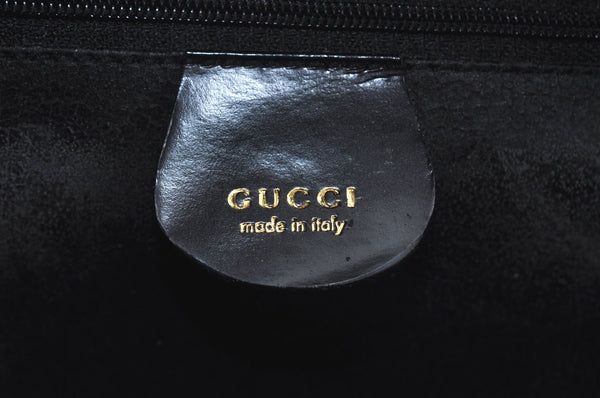 Authentic GUCCI Bamboo 2way Hand Shoulder Bag Leather Black Junk L0266