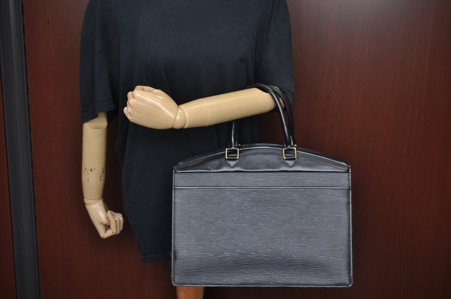 Authentic Louis Vuitton Epi Riviera Hand Bag Black M48182 LV Junk L0267