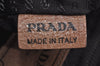 Authentic PRADA Leather Lame Chain Shoulder Hand Bag Beige Pink L0269