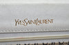 Authentic YVES SAINT LAURENT Clutch Hand Bag Purse Leather White L0270