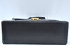 Authentic Salvatore Ferragamo Gancini Leather 2 Way Shoulder Hand Bag Black L0274