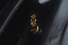 Authentic Salvatore Ferragamo Gancini Leather 2 Way Shoulder Hand Bag Black L0274