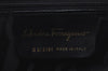 Authentic Salvatore Ferragamo Gancini Leather 2 Way Shoulder Hand Bag Black L0274