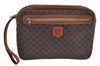 Authentic CELINE Macadam Blason Pattern Clutch Hand Bag PVC Leather Brown L0275