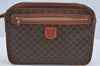 Authentic CELINE Macadam Blason Pattern Clutch Hand Bag PVC Leather Brown L0275