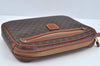 Authentic CELINE Macadam Blason Pattern Clutch Hand Bag PVC Leather Brown L0275