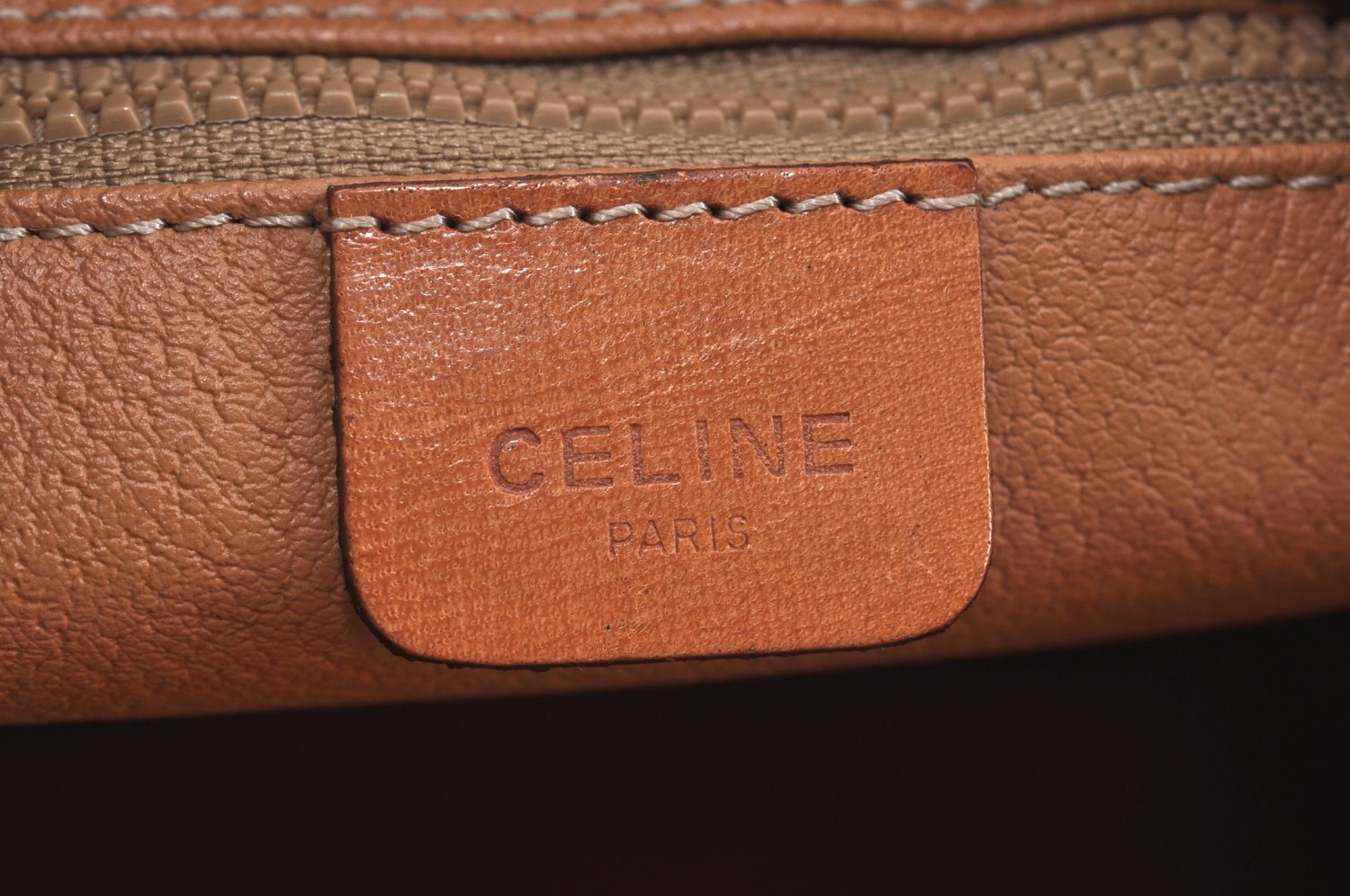 Authentic CELINE Macadam Blason Pattern Clutch Hand Bag PVC Leather Brown L0275