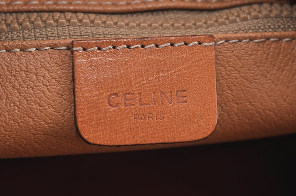 Authentic CELINE Macadam Blason Pattern Clutch Hand Bag PVC Leather Brown L0275