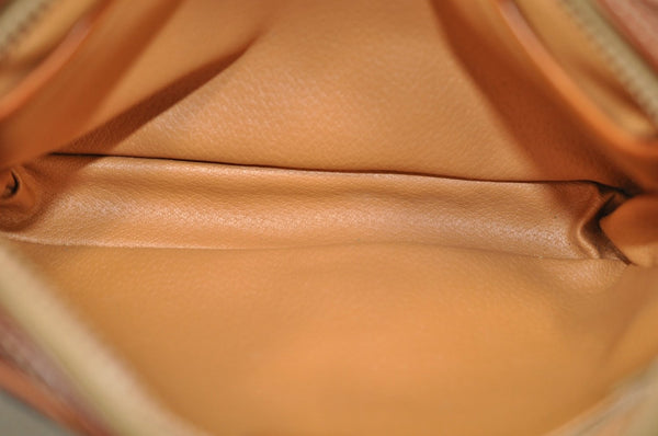 Authentic CELINE Macadam Blason Pattern Clutch Hand Bag PVC Leather Brown L0275
