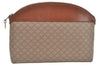 Authentic CELINE Macadam Blason Pattern Clutch Hand Bag PVC Leather Brown L0276