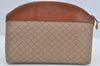 Authentic CELINE Macadam Blason Pattern Clutch Hand Bag PVC Leather Brown L0276