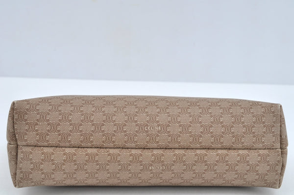 Authentic CELINE Macadam Blason Pattern Clutch Hand Bag PVC Leather Brown L0276