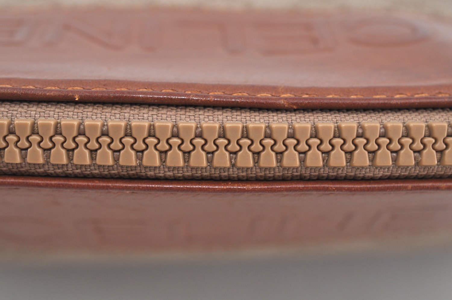 Authentic CELINE Macadam Blason Pattern Clutch Hand Bag PVC Leather Brown L0276