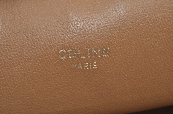 Authentic CELINE Macadam Blason Pattern Clutch Hand Bag PVC Leather Brown L0276