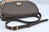 Auth BURBERRY Nova Check Shoulder Cross Body Bag Canvas Leather Beige L0278