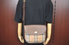 Auth BURBERRY Nova Check Shoulder Cross Body Bag Canvas Leather Beige L0278