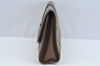 Authentic GUCCI Web Sherry Line GG Clutch Bag PVC Leather Brown L0279