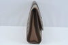 Authentic GUCCI Web Sherry Line GG Clutch Bag PVC Leather Brown L0279