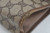 Authentic GUCCI Web Sherry Line GG Clutch Bag PVC Leather Brown L0279