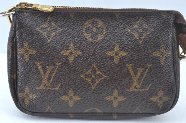 Authentic Louis Vuitton Monogram Mini Pochette Accessoires Pouch M58009 LV L0281