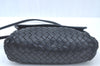 Auth BOTTEGA VENETA Intrecciato Leather Shoulder Cross Body Bag Black Junk L0284