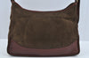 Authentic BOTTEGA VENETA Velour Leather Shoulder Cross Body Bag Brown L0285