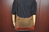 Authentic BOTTEGA VENETA Velour Leather Shoulder Cross Body Bag Brown L0285