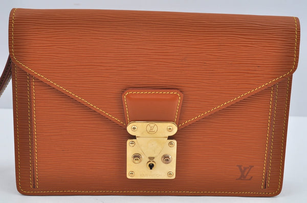 Auth Louis Vuitton Epi Pochette Sellier Dragonne Clutch Bag M52618 Brown L0286