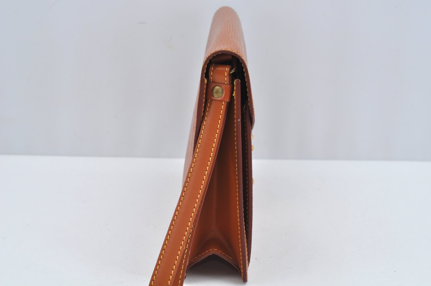 Auth Louis Vuitton Epi Pochette Sellier Dragonne Clutch Bag M52618 Brown L0286