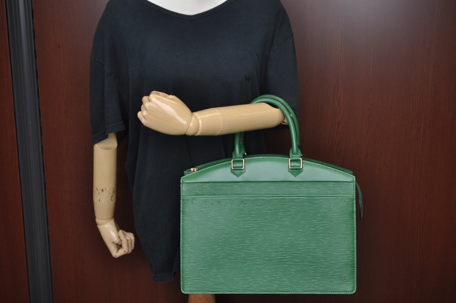 Authentic Louis Vuitton Epi Riviera Hand Bag Green M48184 LV Junk L0287