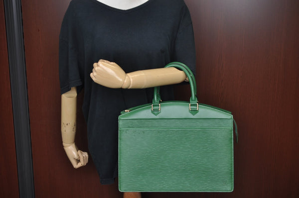 Authentic Louis Vuitton Epi Riviera Hand Bag Green M48184 LV Junk L0287