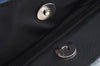 Authentic BURBERRY Check Hand Bag Nylon Leather Blue Navy L0289