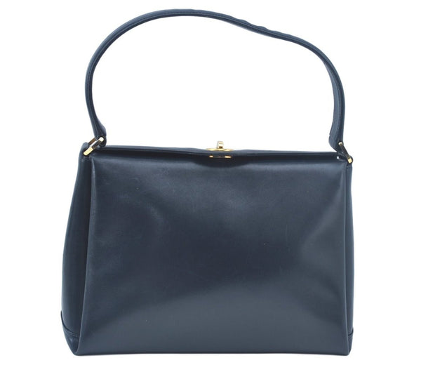 Authentic GUCCI Shoulder Hand Bag Leather Navy Blue L0290