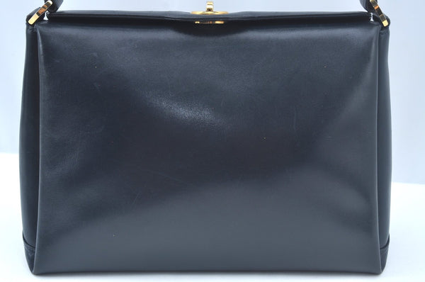 Authentic GUCCI Shoulder Hand Bag Leather Navy Blue L0290