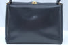 Authentic GUCCI Shoulder Hand Bag Leather Navy Blue L0290