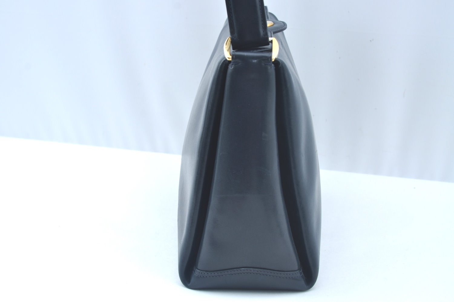 Authentic GUCCI Shoulder Hand Bag Leather Navy Blue L0290