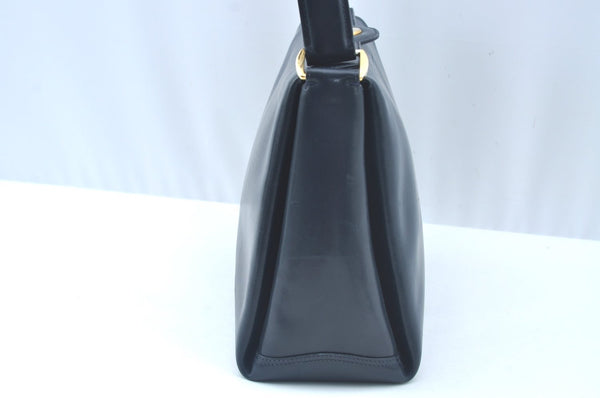 Authentic GUCCI Shoulder Hand Bag Leather Navy Blue L0290