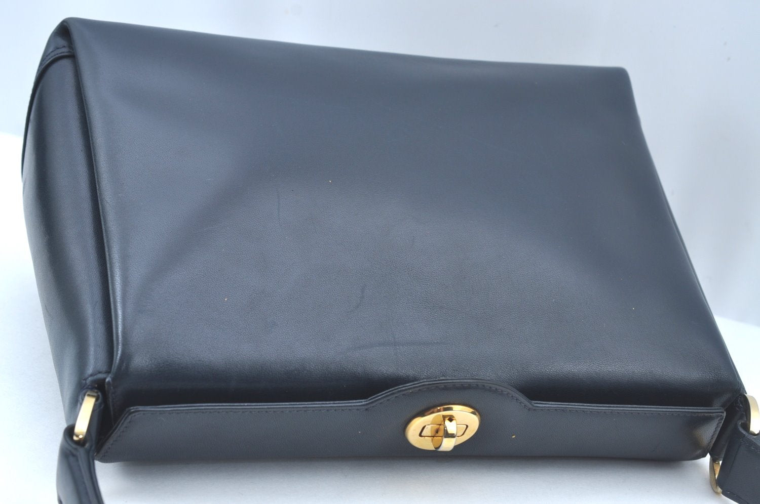 Authentic GUCCI Shoulder Hand Bag Leather Navy Blue L0290
