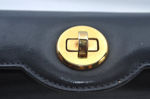 Authentic GUCCI Shoulder Hand Bag Leather Navy Blue L0290