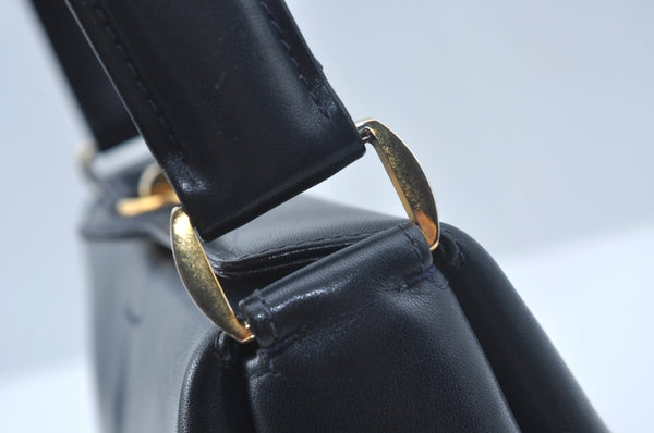Authentic GUCCI Shoulder Hand Bag Leather Navy Blue L0290