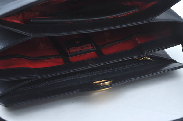 Authentic GUCCI Shoulder Hand Bag Leather Navy Blue L0290