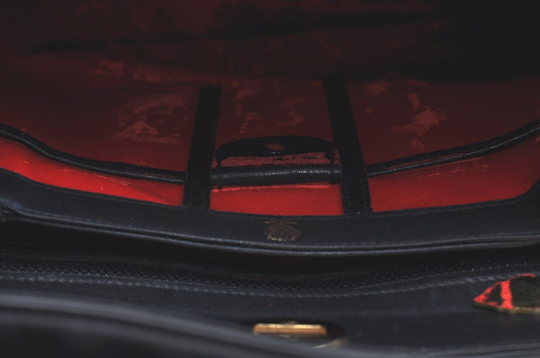 Authentic GUCCI Shoulder Hand Bag Leather Navy Blue L0290
