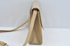 Authentic YVES SAINT LAURENT Shoulder Cross Bag Leather Beige L0291